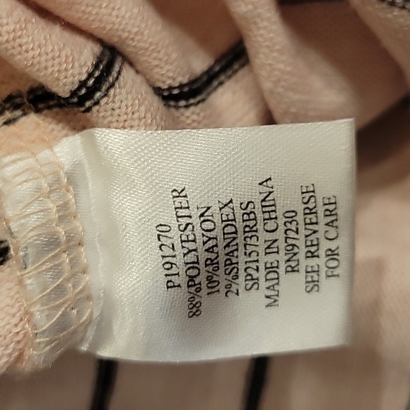 Almost FAMOUS pink and black striped top. Size small - Picture 7 of 7